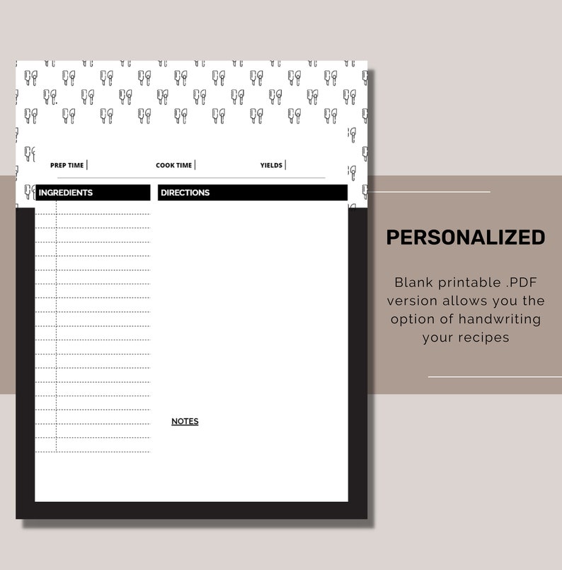 Editable Recipe Template for Google Docs Printable Recipe - Etsy