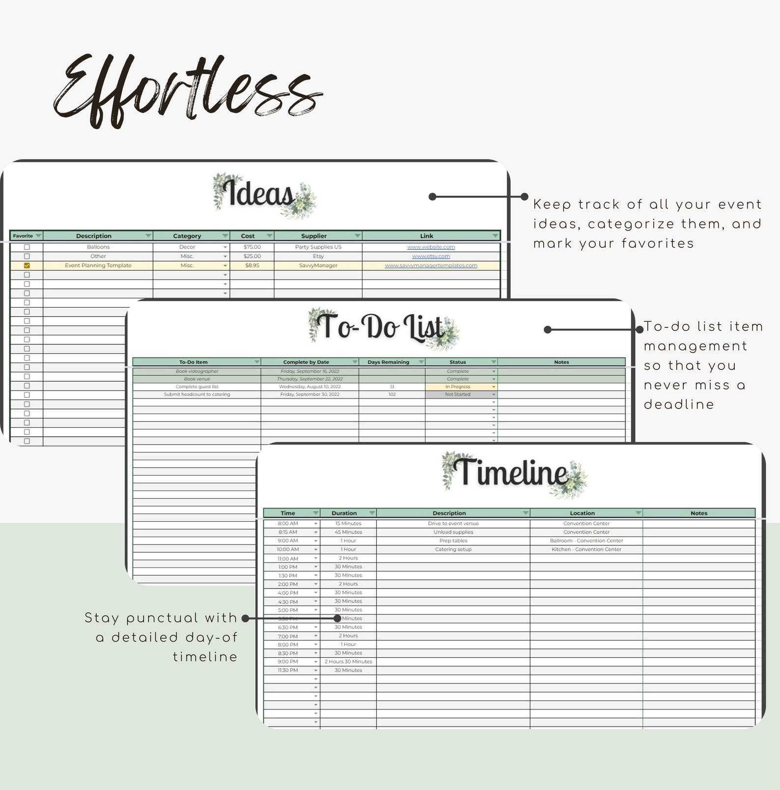 Ultimate Event Planning Template for Google Sheets Automated Event