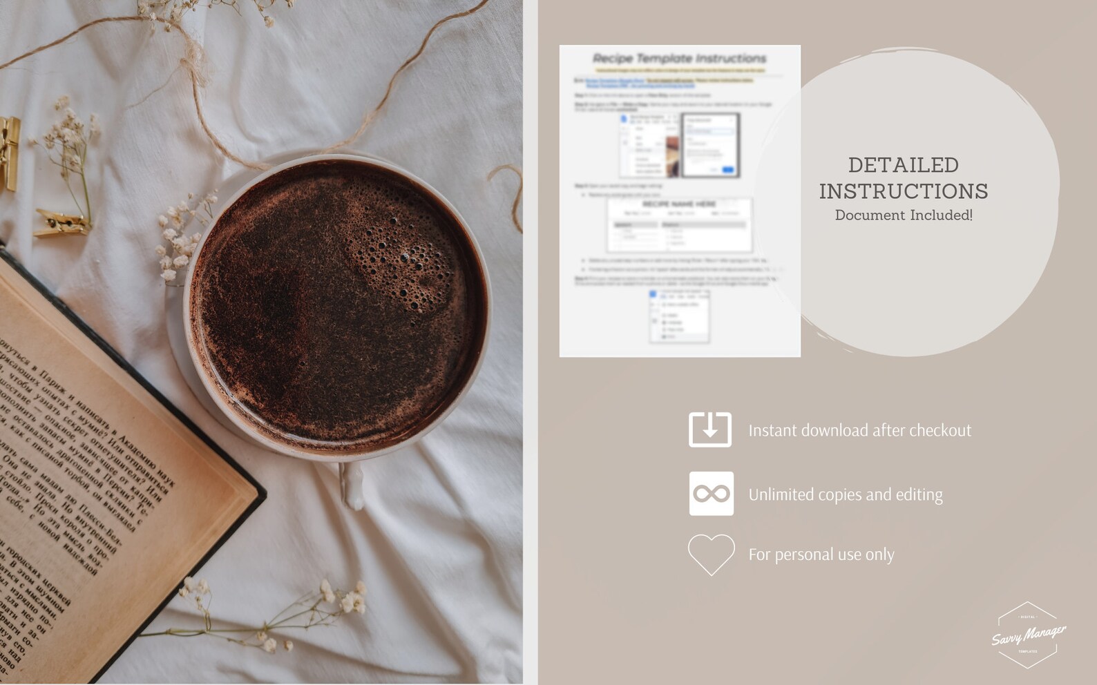 editable-recipe-template-for-google-docs-floral-printable-recipe-binder