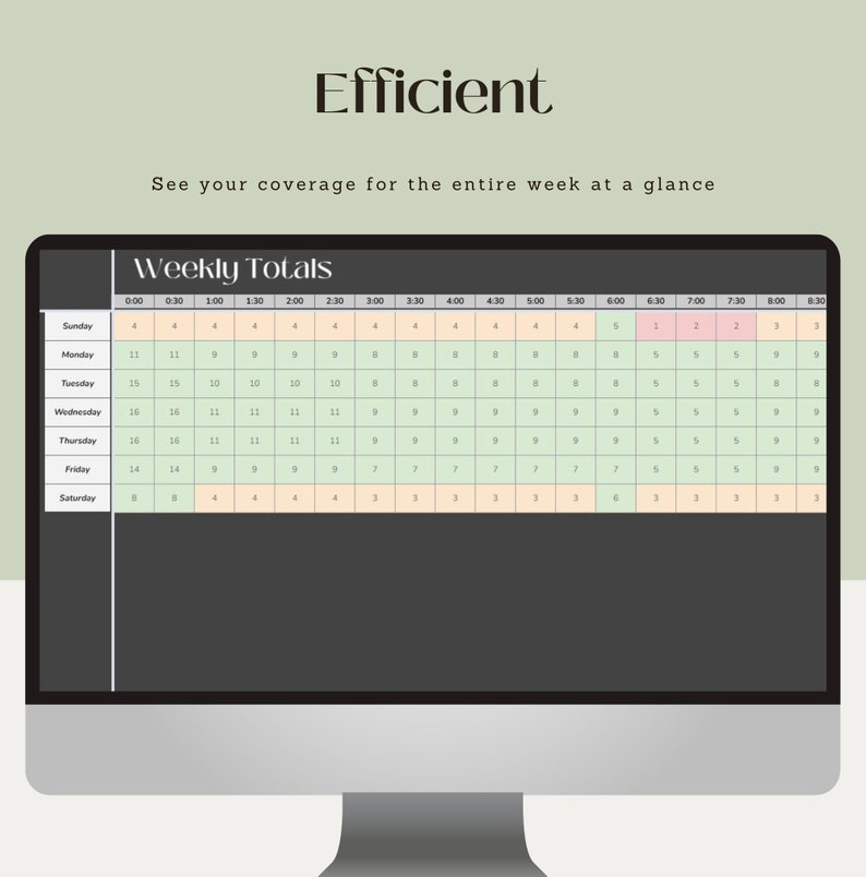 Employee Shift & Schedule Manager Template Google Sheets Etsy