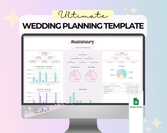 Plantilla definitiva de planificación de bodas (pastel) / Planificador de bodas digital / Hojas de cálculo de Google / Presupuesto de bodas / Automatizado / Lista de verificación de bodas