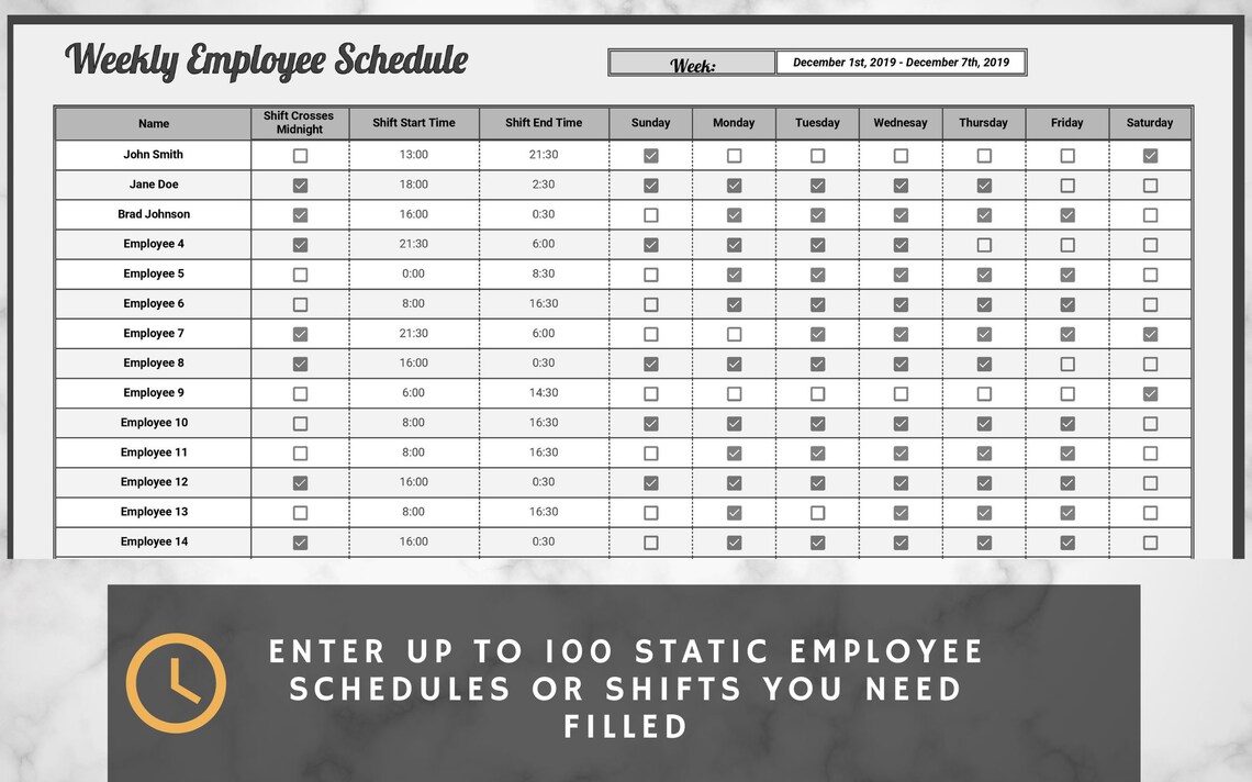 24 Hour Schedule Template Google Sheets