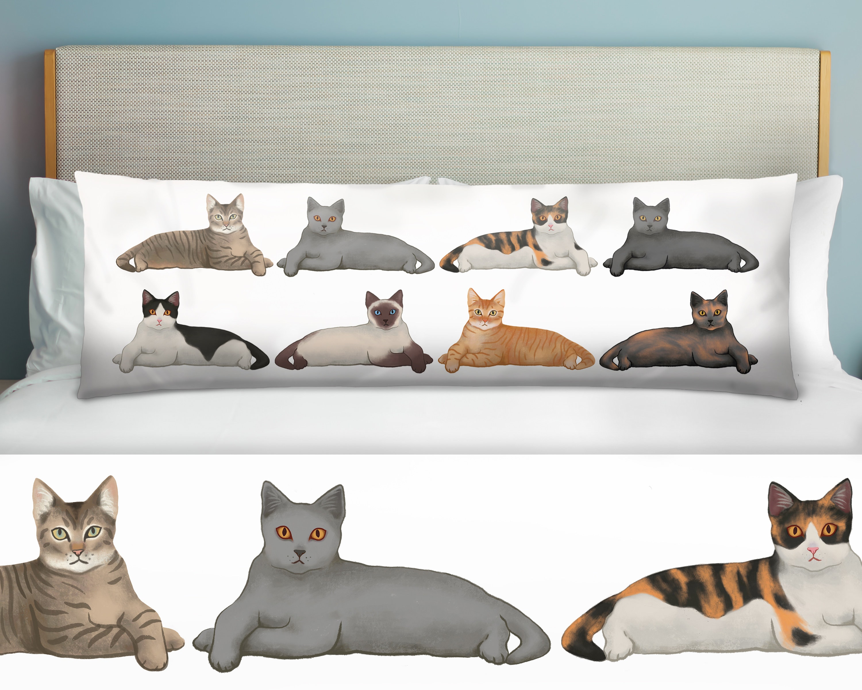 Cat Pillowcase Body Pillow Cover Crazy Cat Lady Gift Pet Etsy