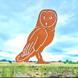 Metal Owl Rusted Garden Art Rusty Outdoor Ornaments Metal Sculpture
