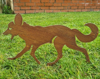 Precious Rust Fox Fox Animal Sculpture Rust Gartendeko Metal Elegant Art Deco New Top 