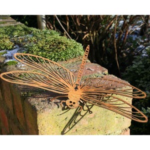 Metal Dragonfly Rusted Garden Art Rusty Outdoor Ornaments Metal Sculpture