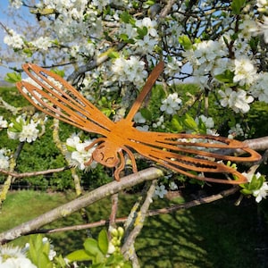 Metal Dragonfly Rusted Garden Art Rusty Outdoor Ornaments Metal Sculpture
