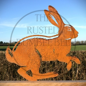 Metal Hare Ornament Garden Stake Rabbit Decoration Gift Rustic Outdoor Garden Art Sculpture