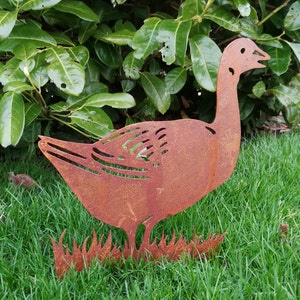 Metal Goose  Rusted Garden Art Rusty Outdoor Ornaments Metal Sculpture