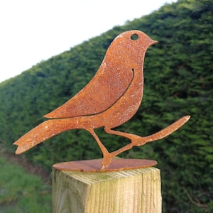 Metal  Bird on Branch  Rusted Garden Art Rusty Outdoor Ornaments Metal Sculpture