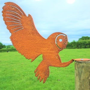 Metal Owl Sculpture, Rusted Garden Art, Rusty Garden Ornaments, Metal Art