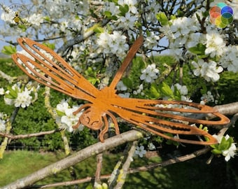 Metal Dragonfly Rusted Garden Art Rusty Outdoor Ornaments Metal Sculpture