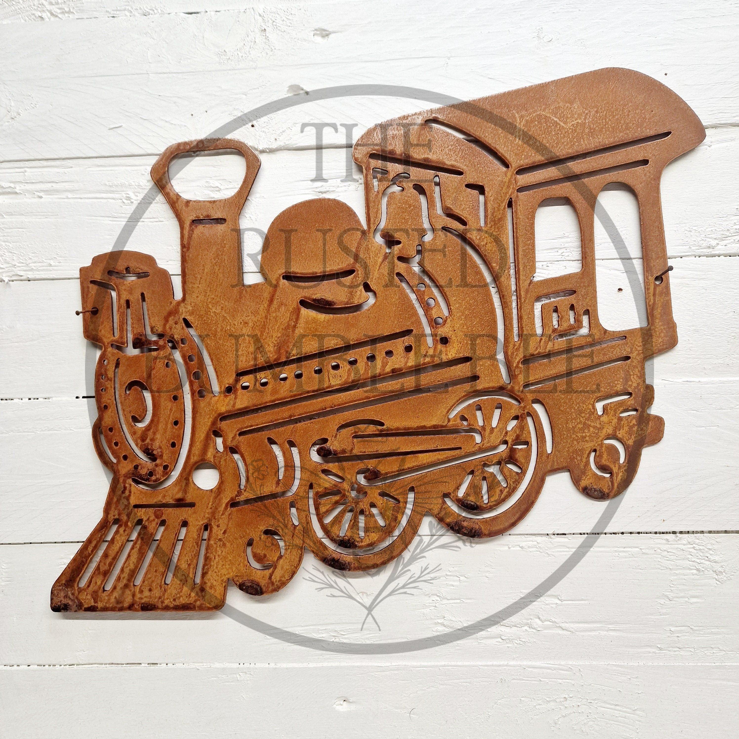 Metal Train Wall Art: Vintage Style Steel Railway Decor - Etsy