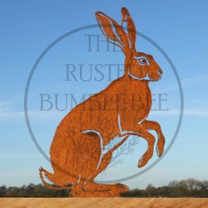 Metal Hare Ornament Garden Stake Rabbit Decoration Gift Rustic Outdoor Garden Art Sculpture