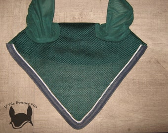 MADE TO ORDER air mesh fly bonnet hunter green fly bonnet