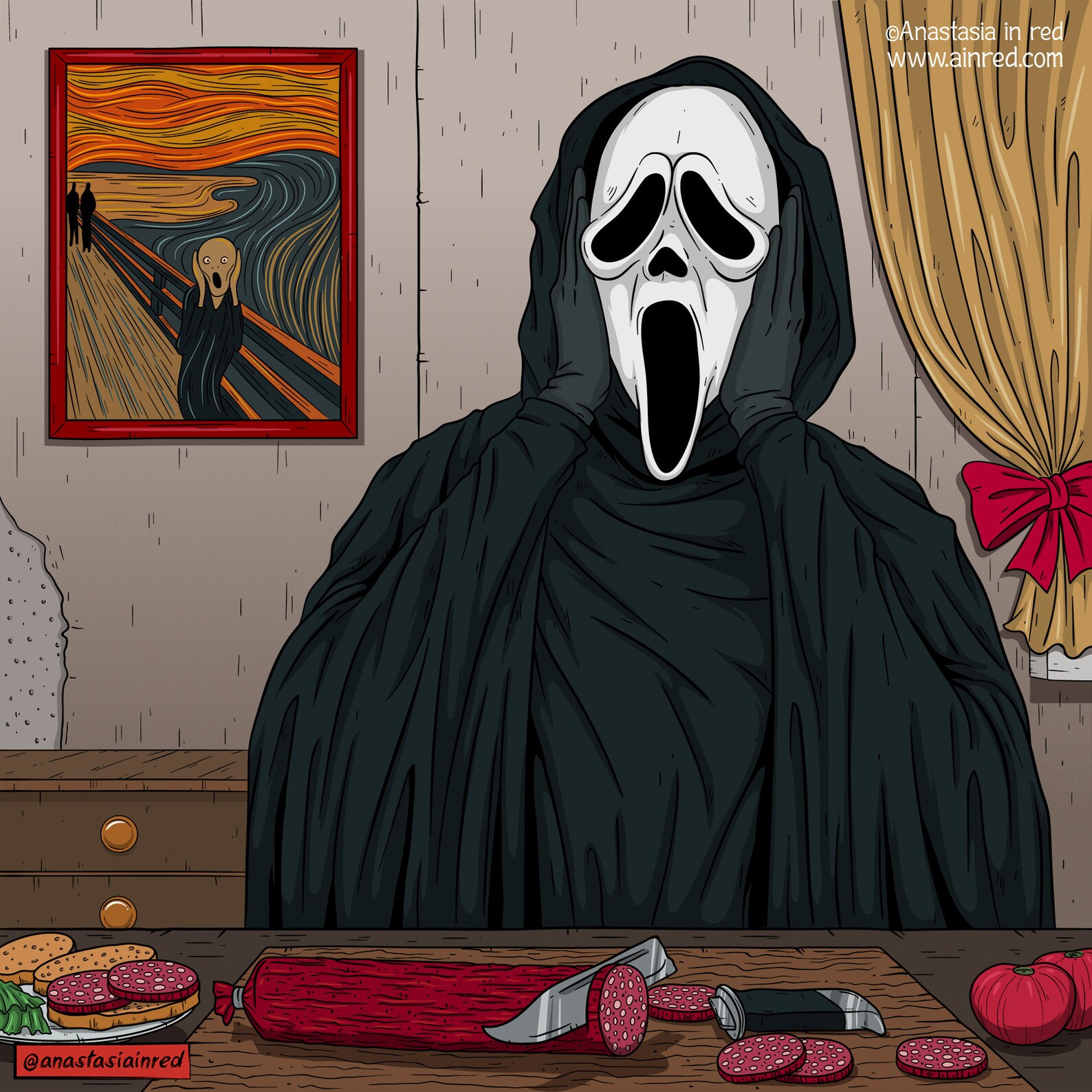 Cute Ghostface. Funny Horror Art Print Inspired by Scream Film Etsy