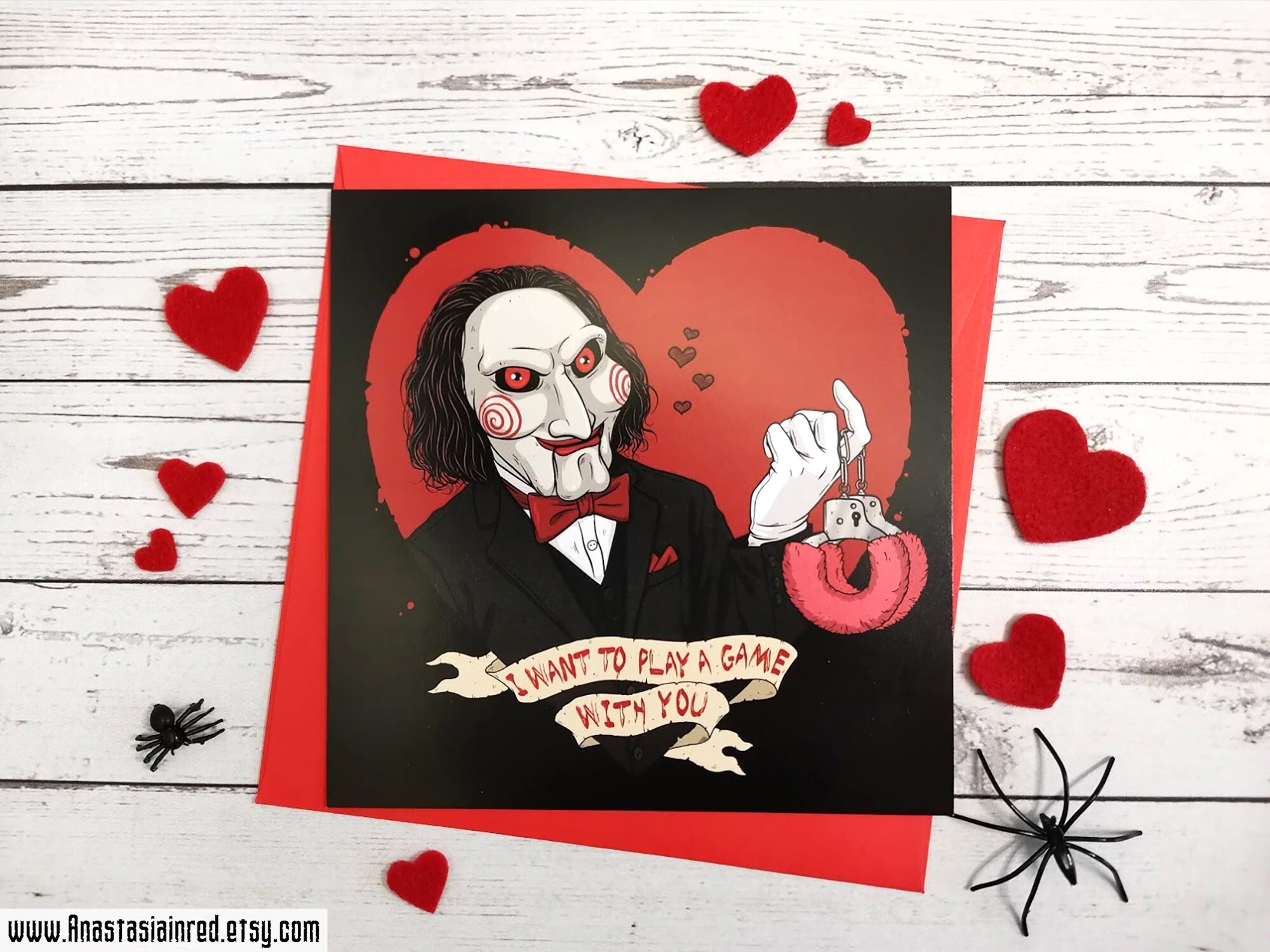 I Want To Play A Game Horror Love Card Inspired By Saw Film Etsy