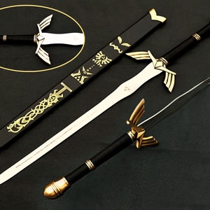 CUSTOM Hand Forged Stainless Steel The LEGEND of ZELDA Full Tang Skyward Link&#39;s Master Sword with Scabbard-Costume Armor Best Gift for Him