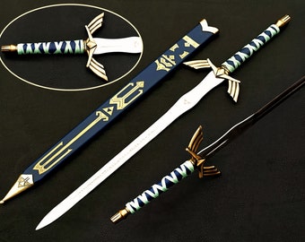 Hand Forged Zelda Master Sword Replica: Stainless Steel Full Tang with Scabbard