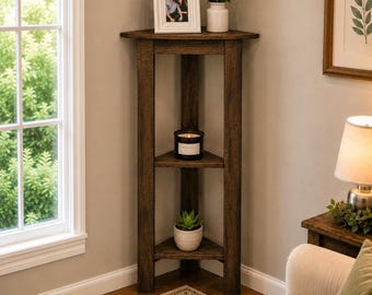 Corner Table with Shelves