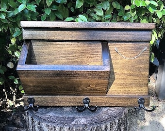 Wooden Entryway Organizer - Mail and Key Holder