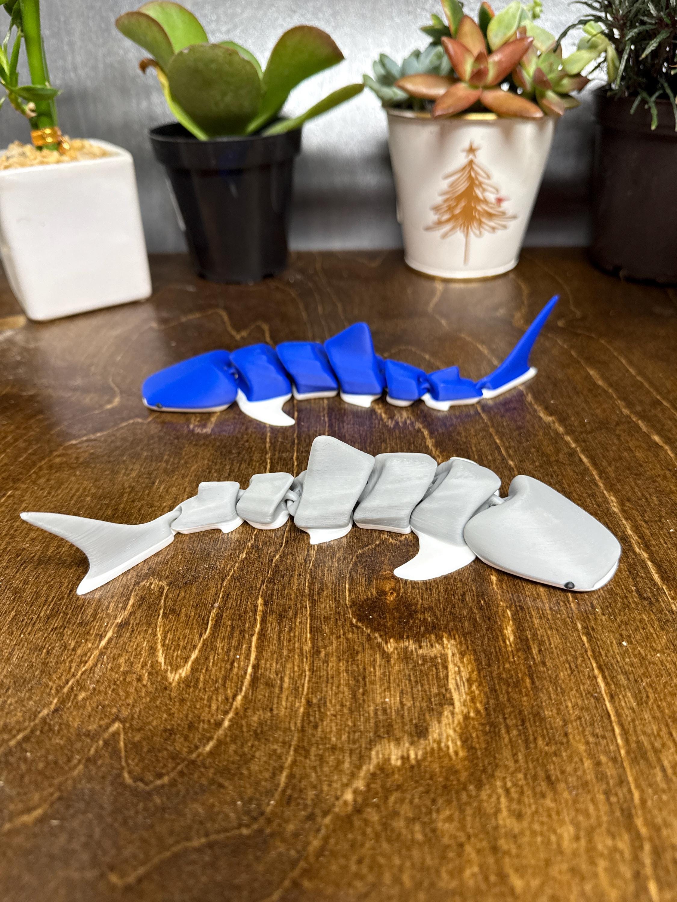 Articulated Whale Shark Fidget Toy | 3D Printed Flexible Shark | Ocean Animal Desk Toy | Sensory STEM Gift for Kids product image