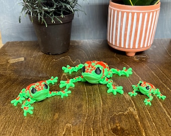 Articulated Frog Toy | 3D Printed Frog | Tree Frog | Sensory STEM Gift for Kids