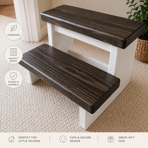 Large Step Stool - Adult Size Stool - Wooden Step Stool - Farmhouse Stool - Kitchen Stool