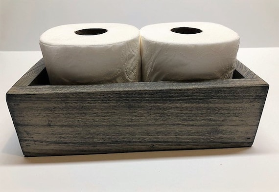 Bathroom Organizer - Toilet Paper Holder - Counter Storage - Wooden Toilet Caddy - Farmhouse Bathroom Décor - Bathroom Storage