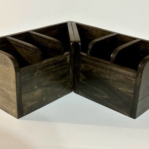 Handcrafted Corner Utensil Caddy - Wooden Utensil Holder - Rustic Kitchen Organizer