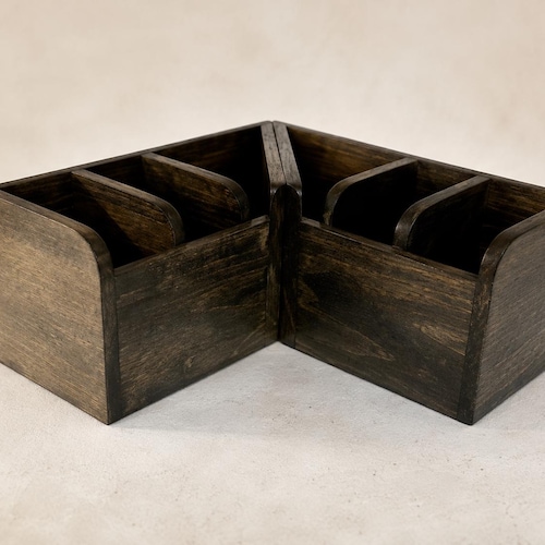 Handcrafted Corner Utensil Caddy - Wooden Utensil Holder - Rustic Kitchen Organizer