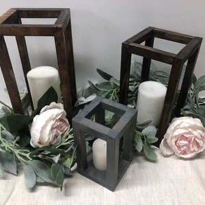 Wooden Lanterns - Wedding Centerpieces - Rustic Décor - Farmhouse Décor