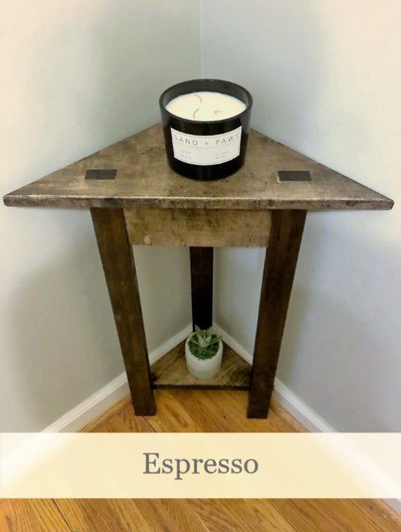 Bathroom Corner Table with Bottom Shelf Etsy