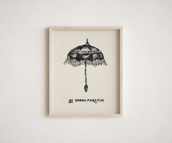 In Omnia Paratus Vintage Umbrella Stars Hollow Etsy