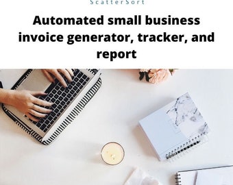 Rastreador de facturas para pequeñas empresas - Generar, realizar un seguimiento y reportar ventas - Plan de contabilidad de hojas de cálculo de plantilla automatizada
