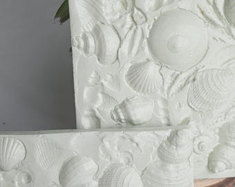 Seashell Bed Decorative Tile Handmade Set of Two