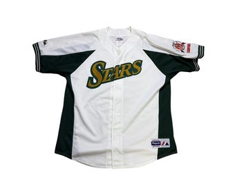 vintage Dallas Stars 99 Stanley Cup Champions BASEBALL jersey Majestic XL green white NHL hockey