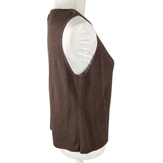 Vintage Chico's Design Ribbed Knit Sleeveless Tan… - image 3