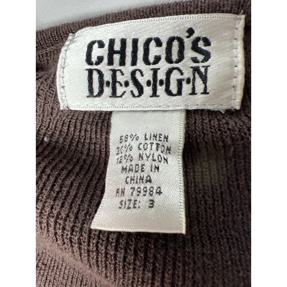 Vintage Chico's Design Ribbed Knit Sleeveless Tan… - image 7