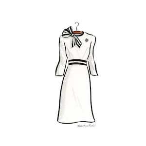 Princess Catherine Dress Print | 5x7 Watercolor Painting | Kate Middleton Dress | Princess Catherine Middleton Art | Princess Kate Dress Art