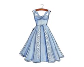rosemary clooney white christmas blue dress Rosemary Clooney Blue Lace A-line Dress in Movie White Christmas