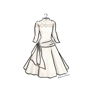 White Christmas Movie Dress Print | 5x7 Wall Art | Old Hollywood Dress | White Christmas Dress | Vera Ellen White Christmas Movie Costume