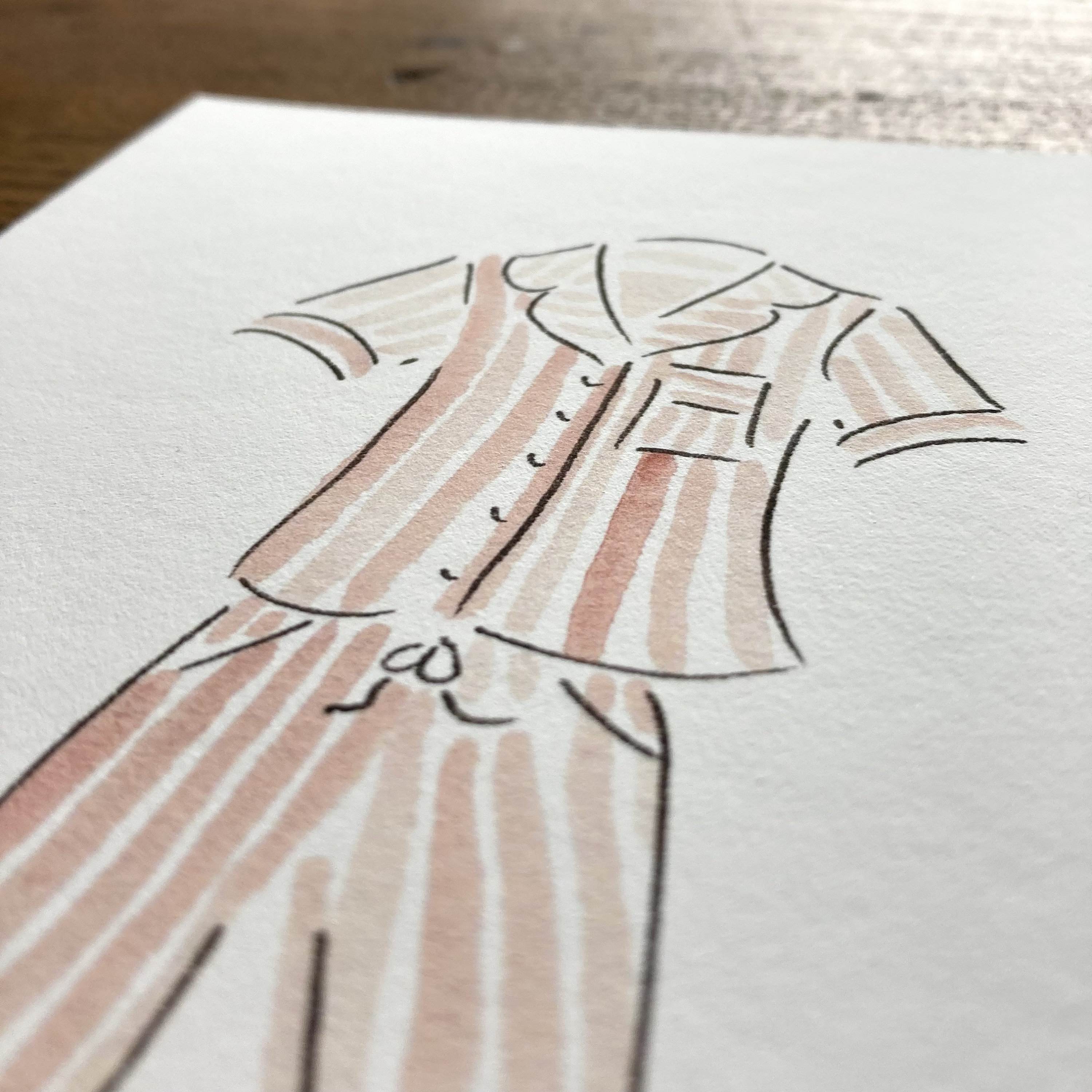 Pink Striped Pajamas Print | Watercolor Pajamas Art Print | Eloise ...