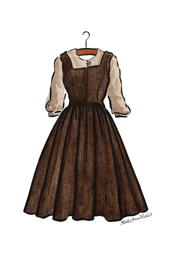 Sound of Music Dress Print | 5x7 Sound of Music Painting | Maria