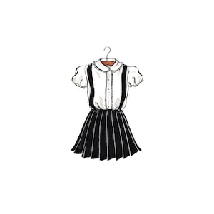 Eloise Outfit Art Print | 5x7 Art | Eloise at the Plaza Print | Eloise at Christmastime Art | Eloise Dress | Vintage Fashion NYC Wall Art