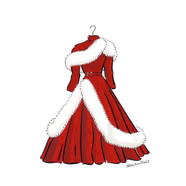 White Christmas Red Dress Print | 5x7 White Christmas Dress | Old Hollywood Dress | White Christmas Movie Dress | White Christmas Costume