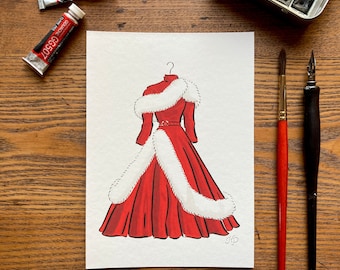 white christmas red dress pattern The White Christmas Red Ballgown Costume