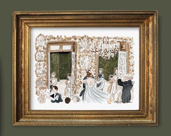 Sound of Music Party | Large Sound of Music Watercolor Painting | Sound of Music Art Print | Salzburg Watercolor Sound of Music Wall Art