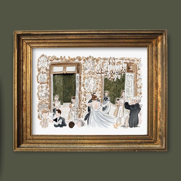 Sound of Music Party | Large Sound of Music Watercolor Painting | Sound of Music Art Print | Salzburg Watercolor Sound of Music Wall Art
