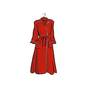White Christmas Robe Print | 5x7 Gouache Art Print | Old Hollywood Robe | White Christmas Movie | Rosemary Clooney White Christmas Costume